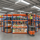 5x Heavy Duty Industrial Shelving - 2440mm High - 800kg Capacity - Steel - Blue & Orange