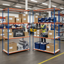 Premium Industrial Shelving - 2440mm High - 340kg Capacity - Blue & Orange