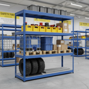 Heavy Duty Industrial Shelving Unit - 2440mm High - 400kg Capacity - Steel - Blue