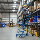 Heavy Duty Mobile Safety Steps with Anti-Slip Platform & Handrails