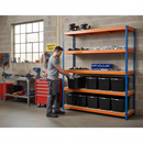 3x Heavy Duty Shelving Units - 1800mm High with 12x 37L Storage Boxes