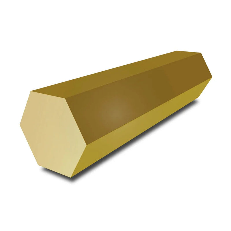 1/4 in - (6.35mm) Brass Hexagon Bar