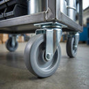 Dim Gray 100mm Zinc Plated Swivel Retail Castor Wheel - Grey Rubber, 4-Hole Top Plate - 80kg Load Capacity
