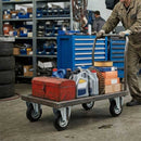 100mm Pressed Steel Fixed Castor Wheel - Black Rubber on Pressed Steel - 75kg Load Capacity