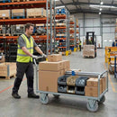 100mm Pressed Steel Fixed Castor Wheel - Grey Rubber on Pressed Steel - 75kg Load Capacity