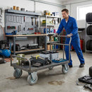 100mm Pressed Steel Fixed Castor Wheel - Grey Rubber on Pressed Steel - 75kg Load Capacity
