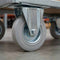 100mm Pressed Steel Fixed Castor Wheel - Grey Rubber on Pressed Steel - 75kg Load Capacity