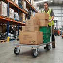 100mm Pressed Steel Swivel Castor Wheel with Directional Brake & Top Plate - Black Rubber - 75kg Load