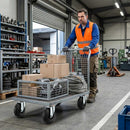 100mm Pressed Steel Swivel Castor with Black Rubber on Polypropylene Wheel - 75kg Load Capacity