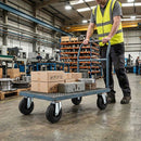 100mm Pressed Steel Swivel Castor with Black Rubber on Polypropylene Wheel - 75kg Load Capacity