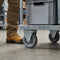 100mm Zinc Plated Fixed Retail Castor Wheel - Grey Thermoplastic Rubber Wheel - 80kg Load Capacity
