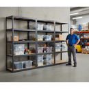 Heavy Duty 3-Tier Shelving Unit with 8x 60L Plastic Storage Boxes