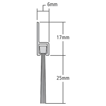 Heavy Duty  Aluminium Brush Seal For Hinged or Sliding Doors