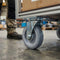 125mm Zinc Plated Swivel Retail Castor Wheel - Grey Rubber, 4-Hole Top Plate - 100kg Load Capacity