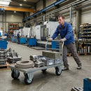 125mm Pressed Steel Fixed Castor Wheel - Black Rubber on Pressed Steel - 110kg Load Capacity