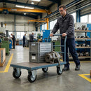 125mm Pressed Steel Fixed Castor Wheel - Black Rubber on Pressed Steel - 110kg Load Capacity