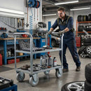 125mm Pressed Steel Fixed Castor Wheel | Grey Rubber on Pressed Steel | 110kg Load Capacity