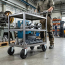 125mm Pressed Steel Swivel Castor with Black Rubber on Polypropylene Wheel - 110kg Load Capacity