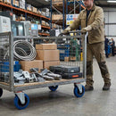 125mm Pressed Steel Swivel Castor with Blue Rubber on Polypropylene Wheel - 140kg Max Load