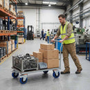 125mm Swivel Castor With Blue Rubber on Polypropylene Wheel, Directional Brake - 140kg Max Load