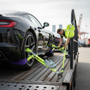 4-pack Set of Premium Hi-Vis 50mm Wide Car Transporter Straps - Detail View