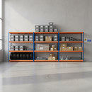 Heavy Duty Industrial Shelving 1800mm High | 500kg Per Shelf Capacity | Blue & Orange Steel UK
