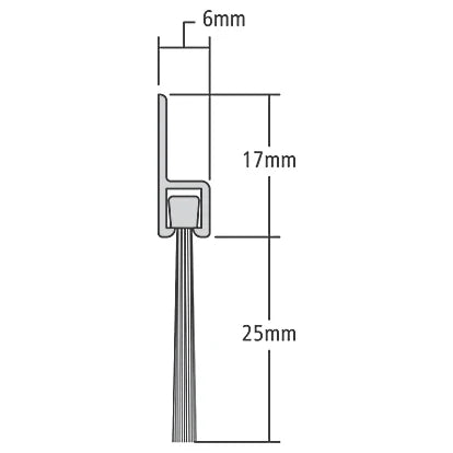 Heavy Duty Aluminium Brush Seal For Windows & Doors