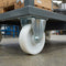 150mm Pressed Steel Fixed Castor with White Nylon Wheel, 4-Hole Top Plate - 180kg Load Capacity