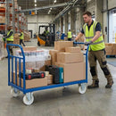 Slate Gray 150mm Pressed Steel Fixed Castor with White Nylon Wheel, 4-Hole Top Plate - 180kg Load Capacity