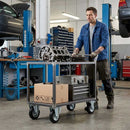 150mm Pressed Steel Fixed Castor Wheel - Black Rubber on Pressed Steel - 130kg Load Capacity