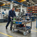 150mm Pressed Steel Fixed Castor Wheel - Grey Rubber on Pressed Steel - 130kg Load Capacity