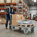 150mm Pressed Steel Fixed Castor Wheel - Grey Rubber on Pressed Steel - 130kg Load Capacity