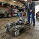 150mm Pressed Steel Fixed Castor Wheel - Grey Rubber on Pressed Steel - 130kg Load Capacity