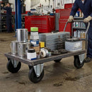 150mm Pressed Steel Fixed Castor with Black Rubber on Polypropylene Wheel - 130kg Load Capacity