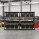 Premium Heavy Duty Shelving with 12x 37L Plastic Storage Boxes - 2200mm High