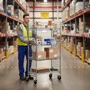 Premium Wire Picking Cart with 4 Basket Shelves - Heavy Duty Design