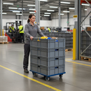 Heavy Duty Large Iron Trolley Dolly with Powder Coating and Swivel Wheels for Easy Transport of Boxed Goods