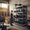 Premium Heavy Duty Shelving with 8x 37L Plastic Storage Boxes - 2200mm High - Grey