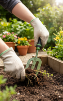 Premium Hand Weed Fork with Soft Grip Handle and Carbon Steel Blades for Efficient Weeding - Main Product Image