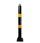 76mm Black & Yellow Fold Down Parking Post With Integral Lock & Chain Eyelet