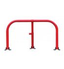 Red Fold-Down Hoop Barrier with Integral Lock – Heavy-Duty Parking Security Barrier
