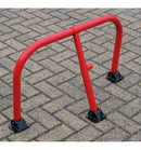 Red Fold-Down Hoop Barrier with Integral Lock – Heavy-Duty Parking Security Barrier