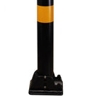 76mm Black & Yellow Fold Down Parking Post With Integral Lock & Chain Eyelet