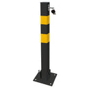 Heavy-Duty Steel Folding Parking Post / Barrier – Lockable, Fold-Down Vehicle Restraint