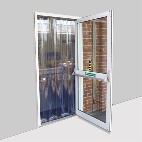 Light Gray School Freeflow PVC Curtains (QuickMount)