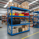 Heavy Duty Industrial Shelving Unit - 2440mm High - 400kg Capacity - Steel - Blue