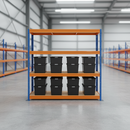 Heavy Duty Shelving 1770mm High with 12x 62L Plastic Storage Boxes - Industrial Racking UK