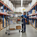 Premium Wire Picking Cart - 4 Levels with Two Sloping Shelves | Industrial Order Picking Trolley