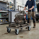 200mm Pressed Steel Fixed Castor Wheel - Black Rubber on Pressed Steel - 180kg Load Capacity