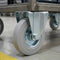 200mm Pressed Steel Fixed Castor Wheel - Grey Rubber on Pressed Steel - 180kg Load Capacity